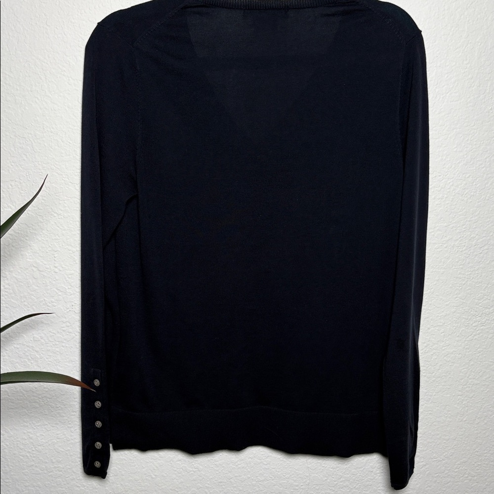 Lacoste Navy V-Neck Long Sleeve Sweater - Picture 4 of 9